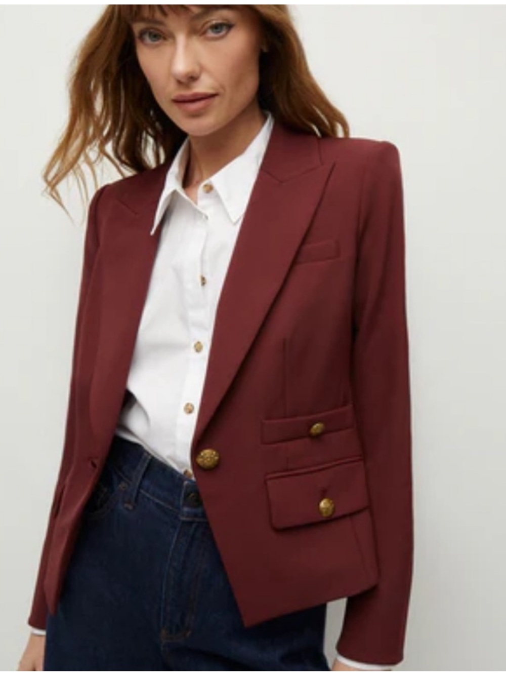 NWOT $798 Veronica Beard Roya Dickey Jacket Dark Oxblood Sz 00